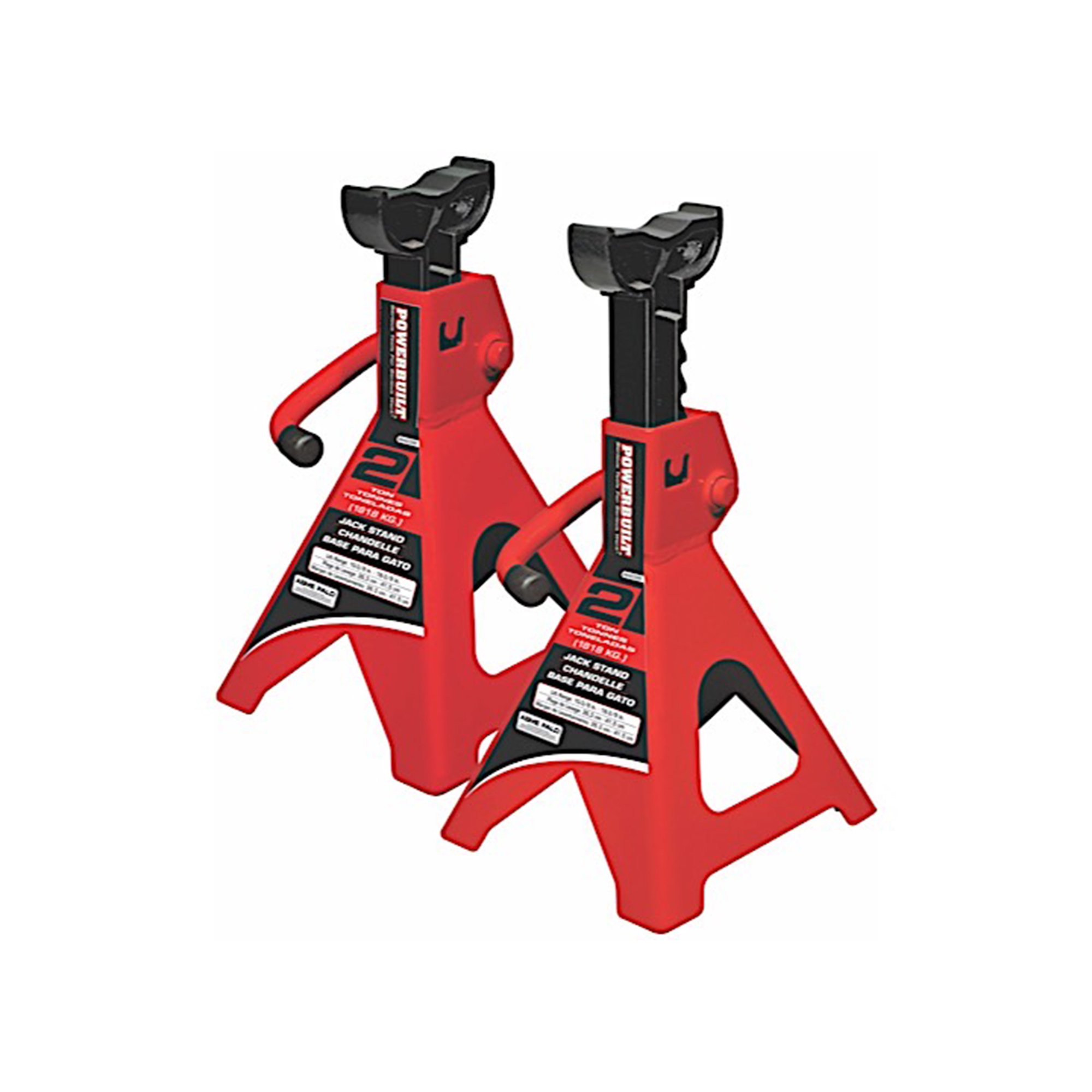 Powerbuilt 2-Ton Jack Stand Pair — Heavy-Duty Steel, 10.8in. to 16.5in. Lift Range, 4,000 lb Capacity, Model# PBT640399